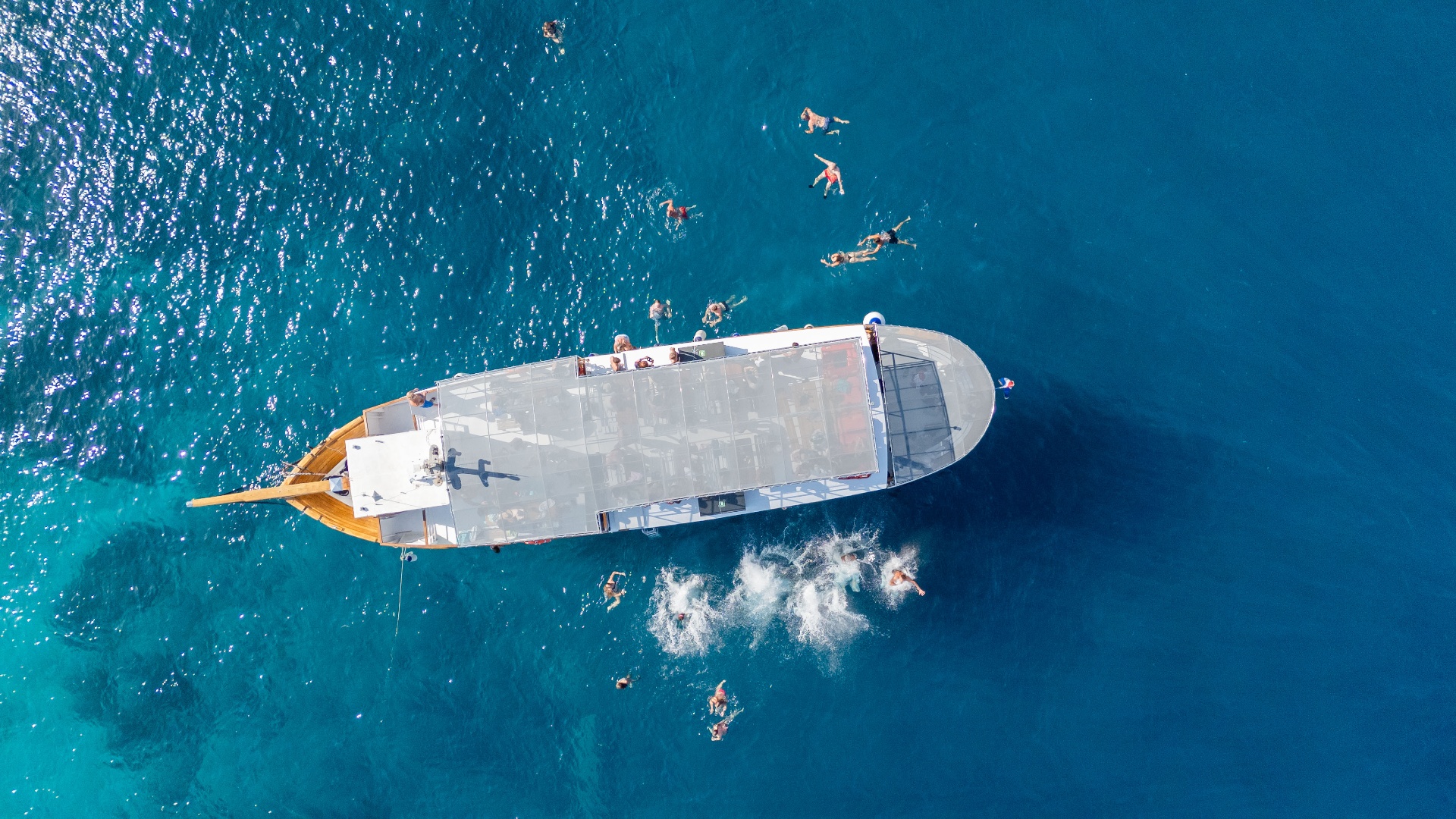 From above — Swim stop at Vela Rina